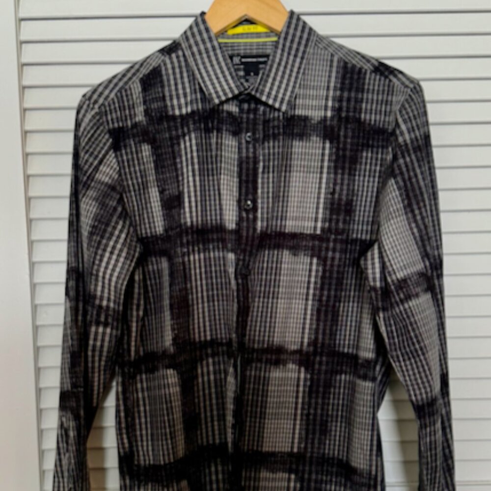 Men's Modern Plaid Casual Long Sleeve Shirt S